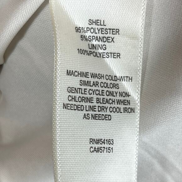 NWT Eliza J Floral Cream Pink Green Ruffled Asymmetric-Hem Sheath Dress 0 - Picture 11 of 16